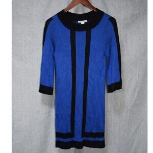 Alice + Olivia Blue and Black Geometric Knit Tunic Dress Size Small